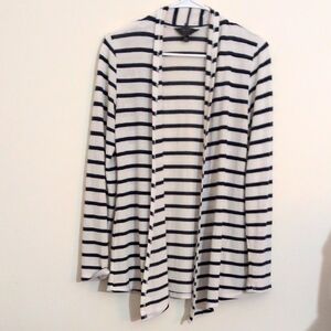 MIX by 41 Hawthorn Navy Blue and White Stripped Cardigan Size M